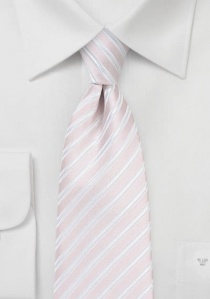 Corbata de negocios a rayas rosa claro blanco