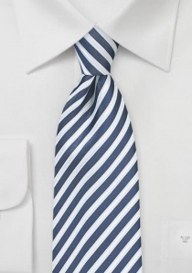Corbata de negocios a rayas azul oscuro blanco