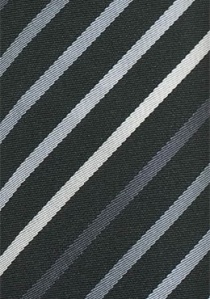 Corbata a rayas gris negra