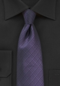 Elegante corbata de cuadros morados