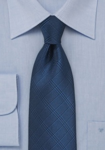 Corbata de negocios  a cuadros azul oscuro