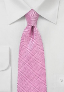 Corbata de caballero elegante cuadros color rosa