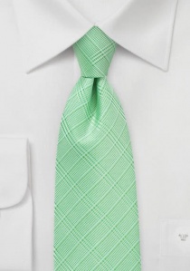 Auffallende Krawatte Linienkaro blassgrün