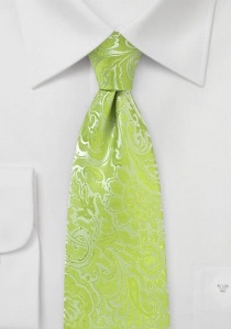 Corbata verde palido motivos vegetales