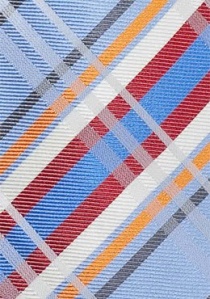Corbata XXL motivo a cuadros moderno azul grisáceo