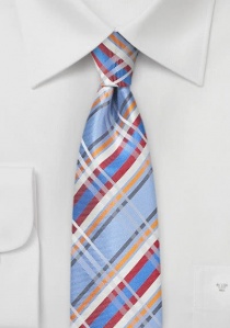 Corbata estrecha diseño moderno glencheck azul