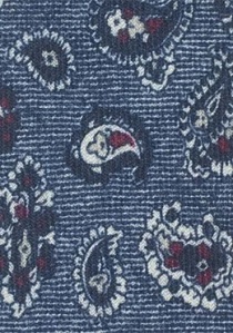 Corbata lana paisleys azul