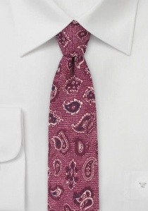 Gotas de lana de corbata Paisley-Drops rojo medio