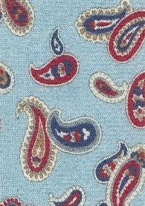 Corbata llamativa motivo Paisley paloma azul