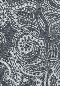 Corbata Paisley de algodón antracita
