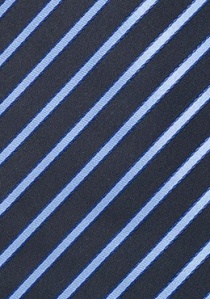 Corbata de negocios extra larga a rayas azul