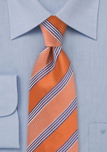 Corbata XXL rayada naranja
