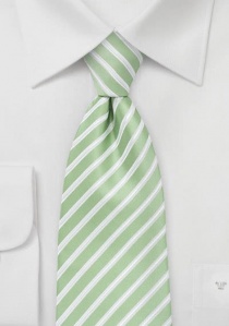 Clip Tie Stripe Dust Green Snow White