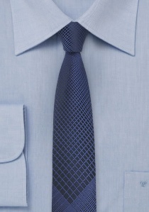 Corbata de caballero estrecha motivo líneas azul