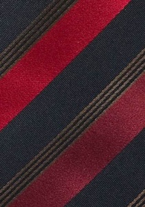 Corbata de seguridad clip rayas negra roja