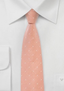 Corbata lunares algodón color salmón