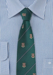 Corbata de negocios escudo verde noble