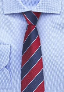 Corbata de negocios a rayas rojo azul oscuro
