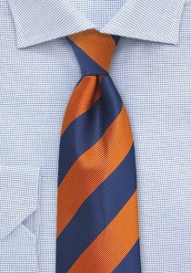 Corbata de caballero diseño rayas cobre azul real