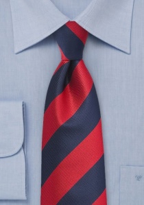Corbata de negocios diseño a rayas roja azul