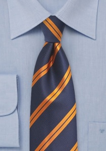 Corbata de negocios diseño a rayas azul navy cobre