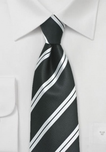 Corbata diseño de rayas noche negro perla blanco
