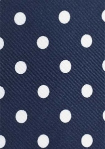 Corbata puntos grandes azul navy blanco perla