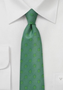 Corbata con motivo de lunares gruesos verde