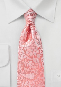 Corbata llamativa con motivos paisley color fresa