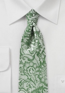 Corbata a la moda en color cachemira verde botella