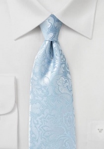 Corbata llamativa look paisley azul claro