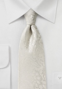 Corbata motivos paisley color marfil