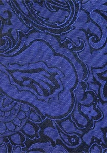 Corbata llamativa motivos paisley azul oscuro