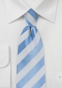 Corbata niños rayas anchas azul acero blanco