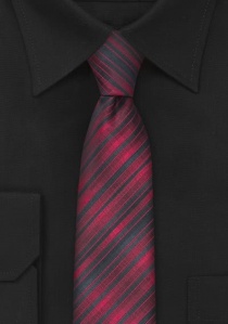 Corbata con diseño de rayas rojo teal negro