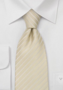 Corbata rayas crema blanco