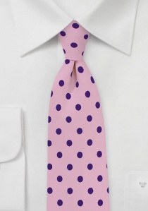 Corbata de negocios con puntos rosado azul marino