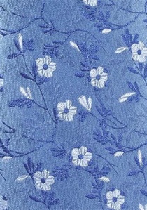 Modische Krawatte Blumenmotiv himmelblau