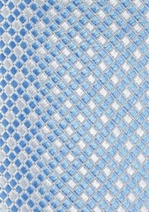 Krawatte eisblau schneeweiß Gitter-Struktur