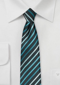 Corbata de caballero de forma estrecha líneas azul
