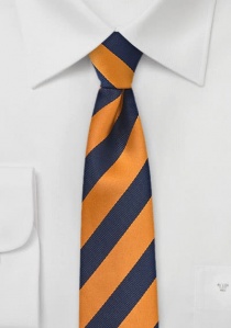 Corbata de caballero estrecha diseño a rayas cobre