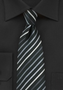 Corbata de negocios con clip Diseño de rayas Negro