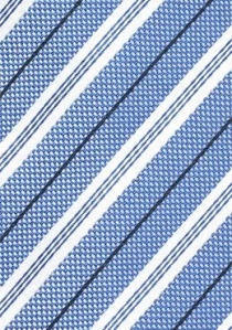 Corbata algodón motivo rayas azul