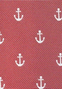 Corbata de forma estrecha diseño anclas roja