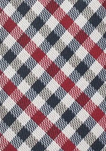 Corbata cuadros vichy azul oscuro rojo blanco palo