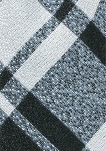 Corbata de lana con estampado de cuadros gris