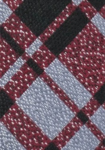 Corbata de lana diseño de cuadros rojo