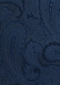 Corbata de clip motivo paisley azul marino