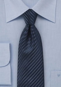 Corbata de negocios XXL superficie acanalada azul