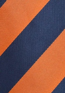Corbata XXL para hombre estampado a rayas naranja